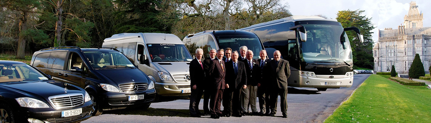 Group of driver guides and their vehicles