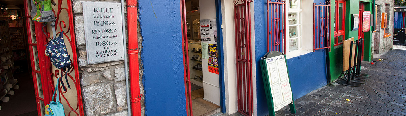 Street shops in Galway