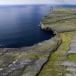 Aerial shot of the Aran Islands