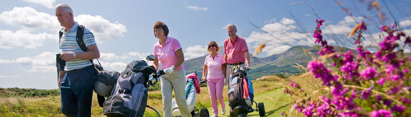 Group of people golfing