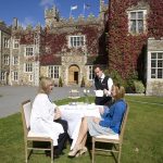 Two women dining outside Waterford Castle